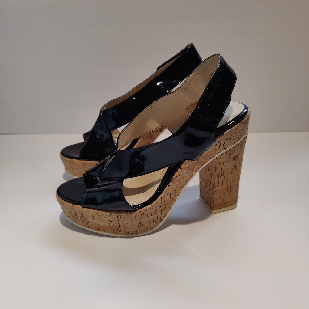 Calvin Klein Black Patent Leather TAMRA Heels